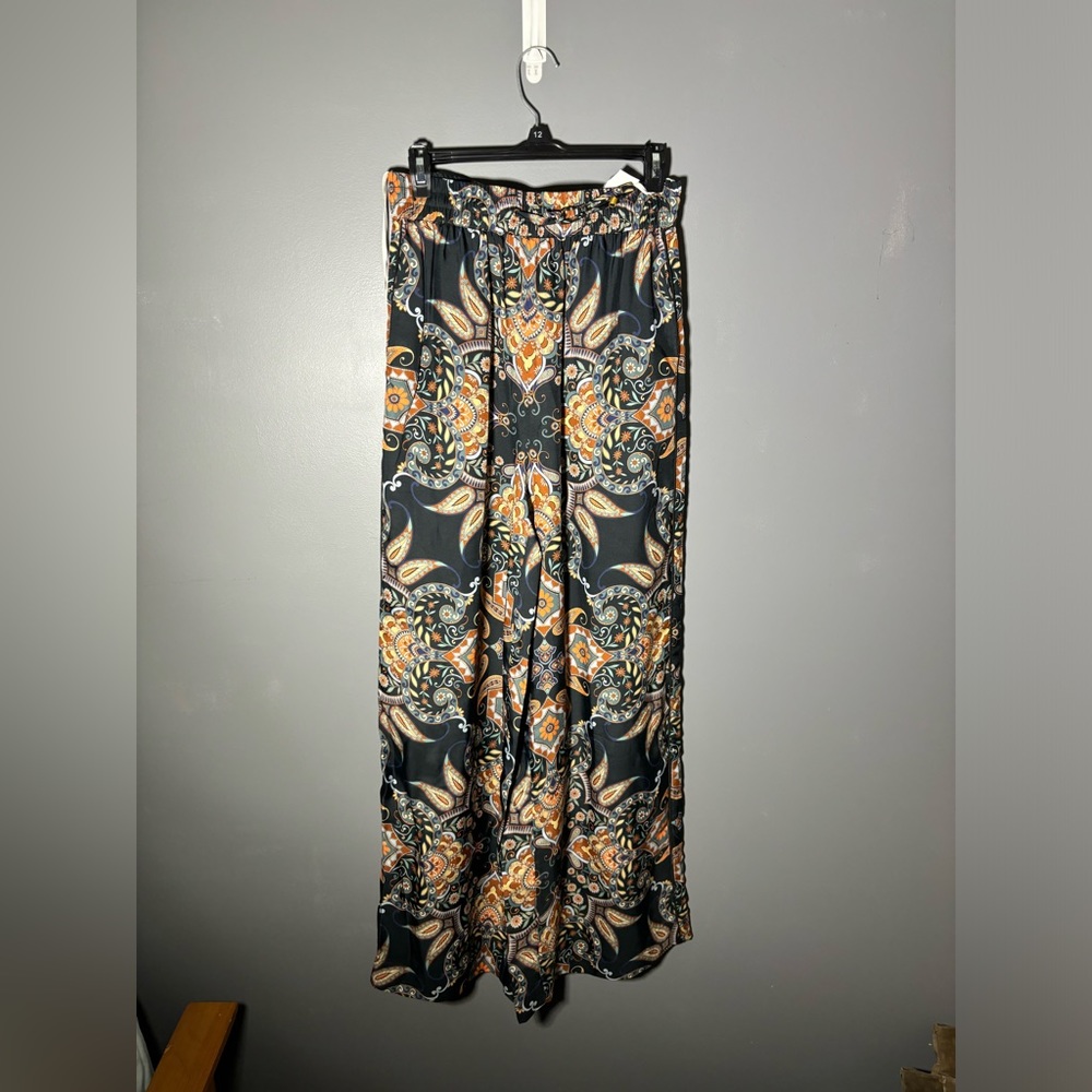 Cara Cara Amalfi Wide Leg Pants Black Paisley Size Medium - Picture 2 of 7